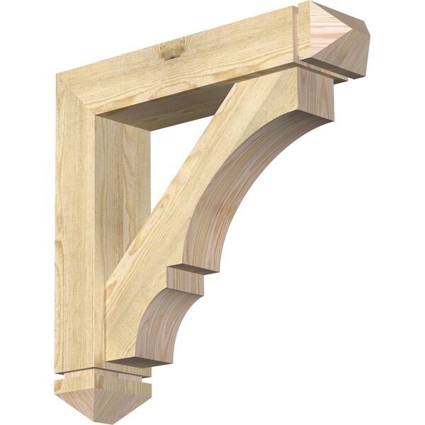 Ekena Millwork Balboa Arts and Crafts Rough Sawn Bracket w/ Offset Brace, Douglas Fir, 6"W x 26"D x 26"H BKT0604X26X26BOA03RDF - main